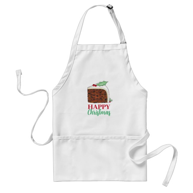 Happy Christmas UK British Cake Slice Homemade Standard Apron (Front)