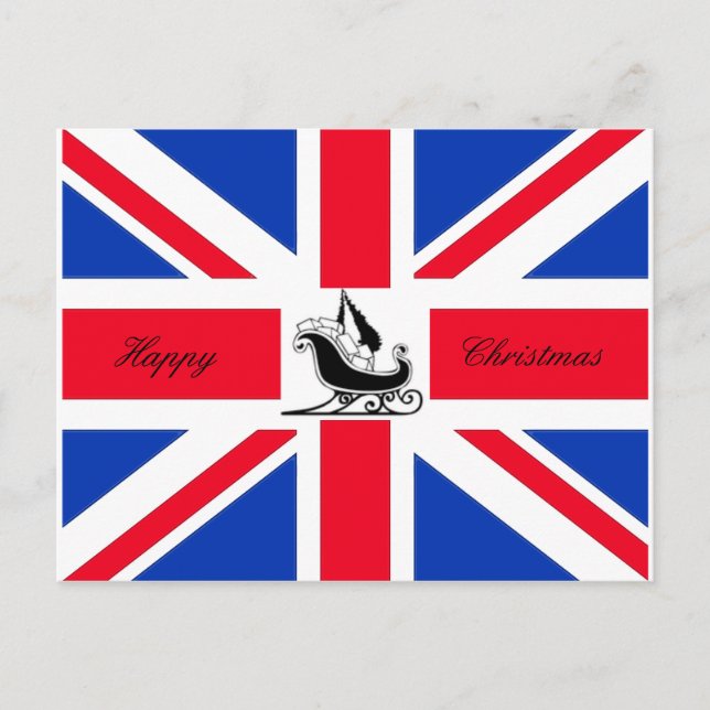 Happy Christmas Union Jack Postcard (Front)