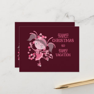 HAPPY CHRISTMAS VACATION WISH FOR FRIEND POSTCARD