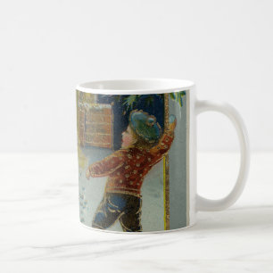 Happy Christmas - Vintage snowball fight postcard Coffee Mug