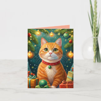 Happy Christmas Wants You My Orange Cat Card