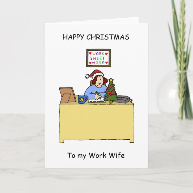 Happy Christmas Work Wife Holiday Card (Front)