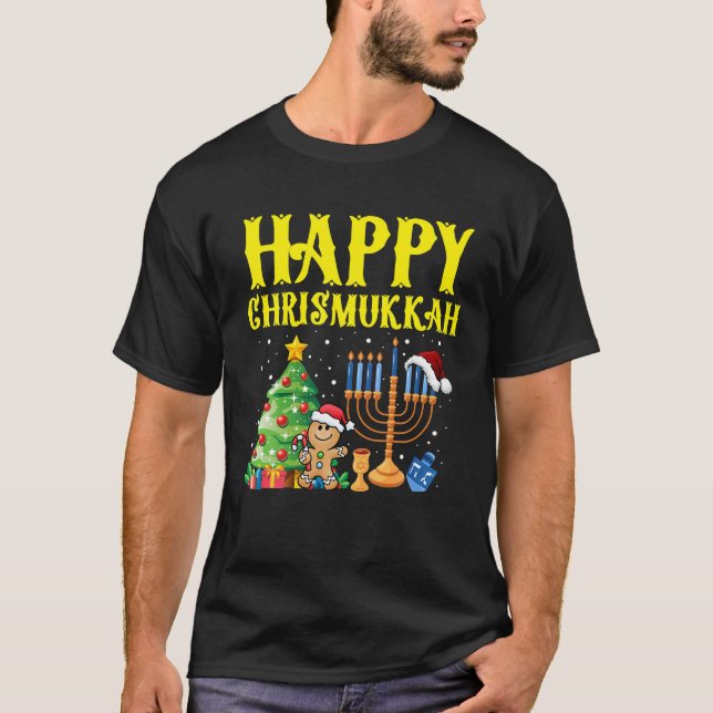 Happy Christmukkah Christmas Hanukkah Pyjamas T-Shirt (Front)