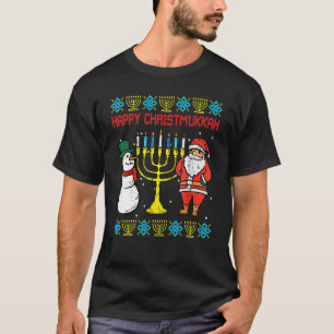 Happy Christmukkah Christmas Ugly Hanukkah Pajamas T-Shirt