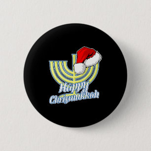 Happy Christmukkah Hanukkah Christmas 6 Cm Round Badge