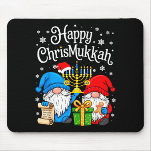 Happy Christmukkah Hanukkah Christmas Gnome Xmas F Mouse Mat