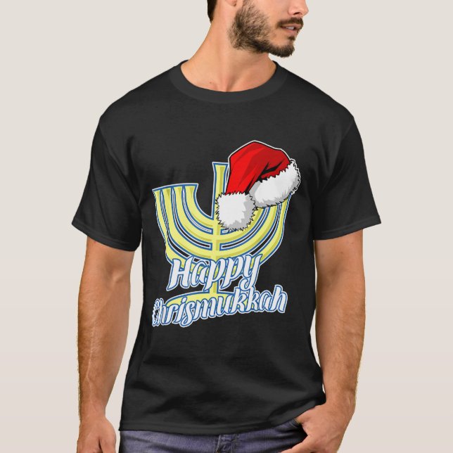 Happy Christmukkah Hanukkah Christmas  T-Shirt (Front)
