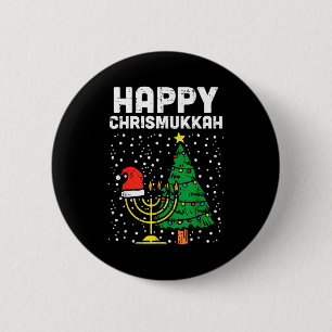 Happy Christmukkah Jewish Christmas Hanukkah Chanu 6 Cm Round Badge