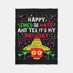 Happy cinco de mayo and birthday boys girls fleece blanket
