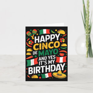 Happy cinco de mayo birthday tacos kids men women card