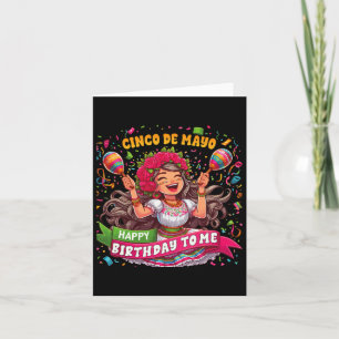 Happy Cinco De Mayo Birthday To Me Mexican Party M Card