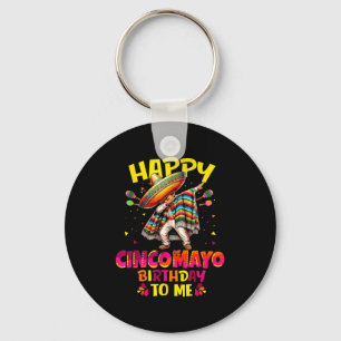 Happy cinco de mayo birthday to mexican sombrero key ring