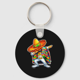Happy cinco de mayo dabbing boy man mexican key ring