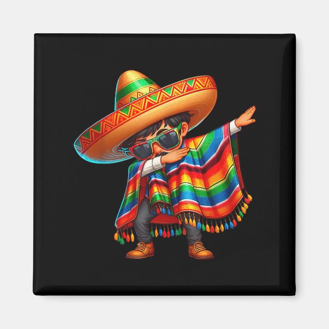 Happy cinco de mayo dabbing boy man mexican magnet (Front)