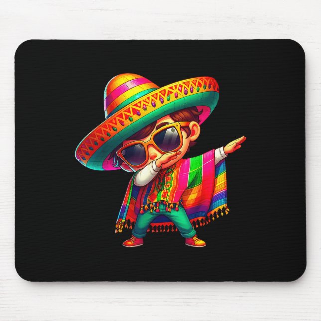 Happy cinco de mayo dabbing boy man mexican mouse mat (Front)