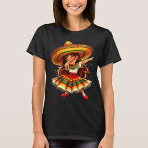 Happy cinco de mayo dabbing girl mexican sombrero T-Shirt