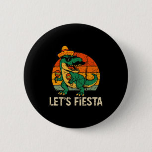 Happy cinco de mayo dino t-rex mexican fiesta boys 6 cm round badge