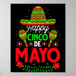 Happy cinco de mayo festive fiesta poster