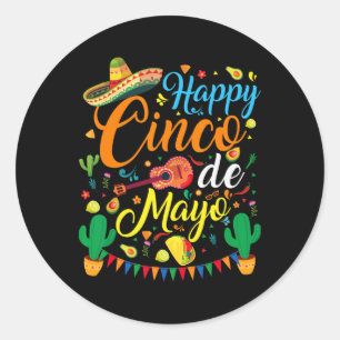 Happy Cinco De Mayo Fiesta Mexican Party 5 De Mayo Classic Round Sticker