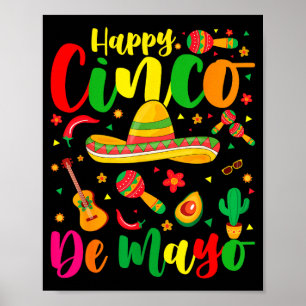Happy cinco de mayo fiesta mexican party 5 de mayo poster