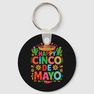 Happy Cinco De Mayo Fiesta Mexican Party Men Women Key Ring