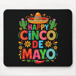 Happy Cinco De Mayo Fiesta Mexican Party Men Women Mouse Mat