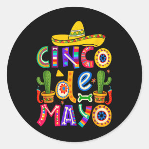 Happy Cinco De Mayo Fiesta Squad 5 De Mayo Mexican Classic Round Sticker