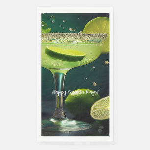 Happy Cinco de Mayo Margarita with Limes Custom Napkin