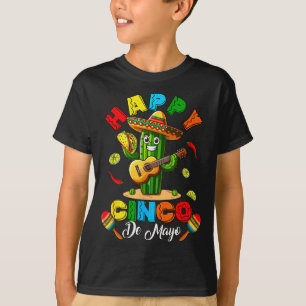 Happy cinco de mayo mexican cactus sombrero tacoHa T-Shirt