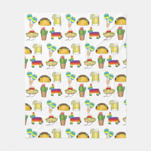Happy Cinco de Mayo Mexican Fiesta Celebration Fleece Blanket