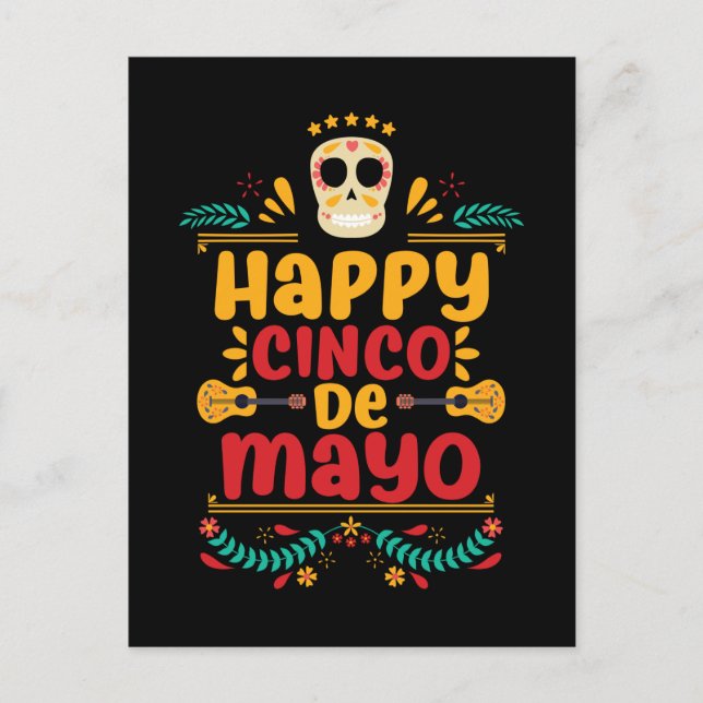 Happy Cinco De Mayo Mexican Fiesta Postcard (Front)