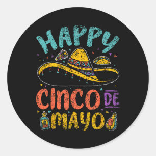 Happy Cinco De Mayo Mexican Mexico Fiesta Cinco De Classic Round Sticker