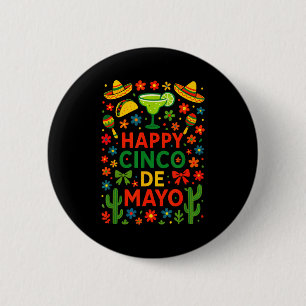 Happy Cinco De Mayo - Mexican Party Fiesta Cactus 6 Cm Round Badge