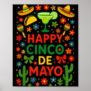 Happy Cinco De Mayo - Mexican Party Fiesta Cactus Poster