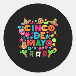 Happy Cinco De Mayo Mexican Party Lets Fiesta Men  Classic Round Sticker