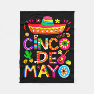 Happy cinco de mayo mexican sombrero margaritaHapp Fleece Blanket