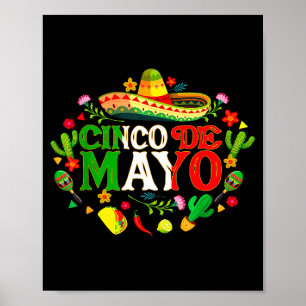 Happy cinco de mayo mexican sombrero margaritaHapp Poster