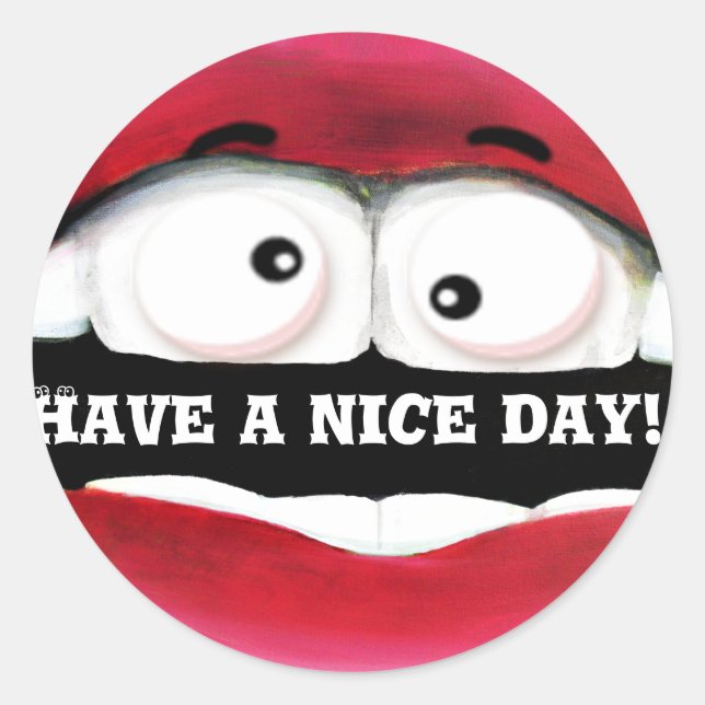Happy!_ Classic Round Sticker (Front)