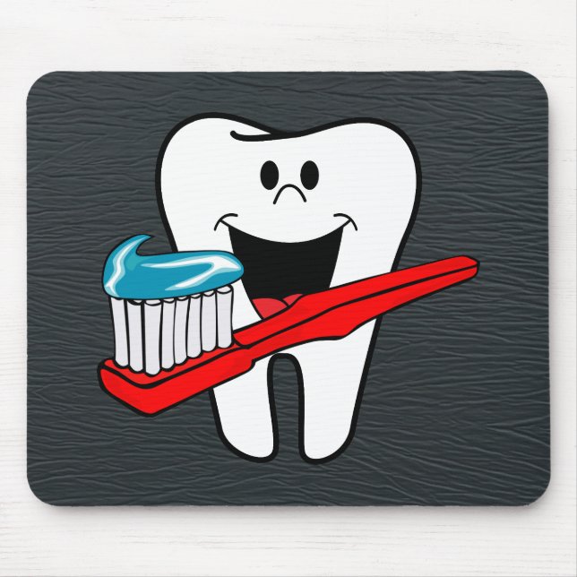 Happy clean tooth mouse mat (Front)