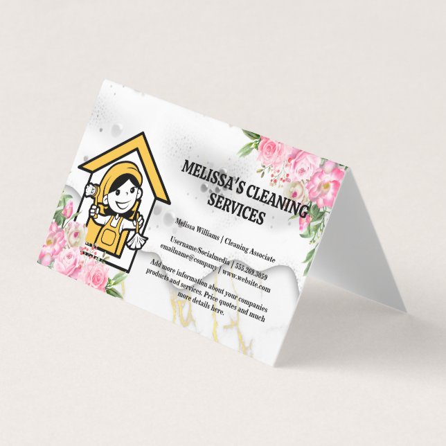 Happy Cleaner | Soap | Flowers Business Card (Front)