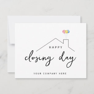 Happy Closing Day Real Estate Balloons Card