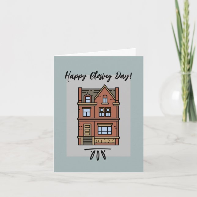 Happy Closing Day Real Estate Celebration Thank You Card (Front)