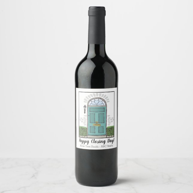 Happy Closing Day Wine Label (Front)