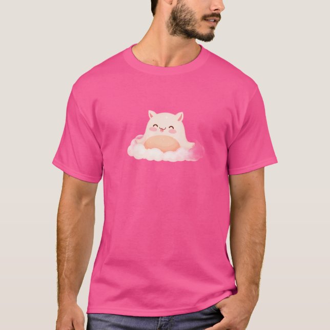 Happy Cloud – Cute Whimsical Sky Concept T-Shirt (Front)