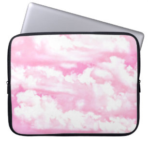 Happy Clouds in Light Pink Laptop Sleeve