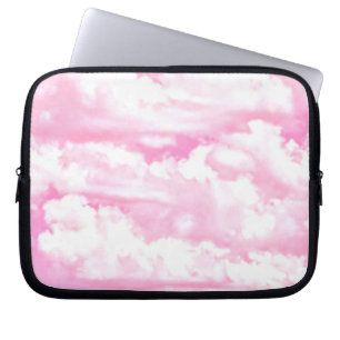 Happy Clouds in Light Pink Laptop Sleeve