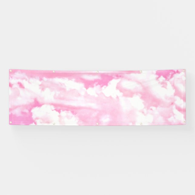 Happy Clouds Pink Display Banner (Horizontal)