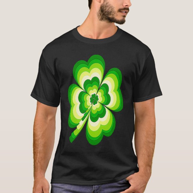 Happy Clover St Patricks Day Irish Shamrock St Pat T-Shirt (Front)