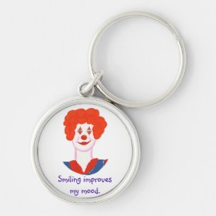 Happy Clown Face, Smiling improves my mood Key Ring