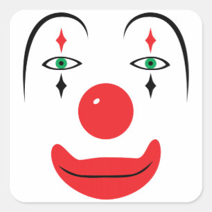 Happy Clown Face Square Sticker